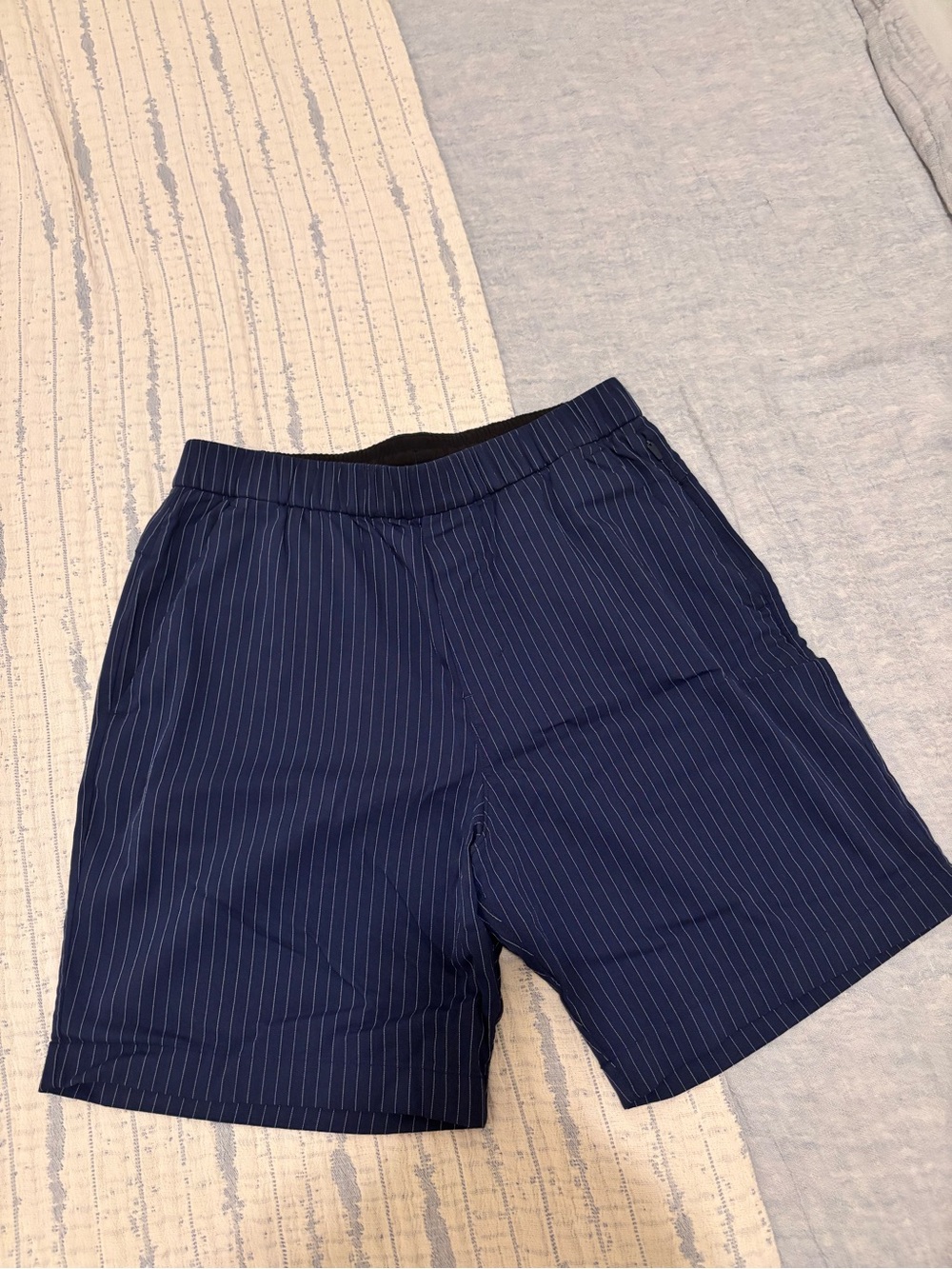 lululemon athletica Men's Navy Pinstripe Performance Shorts
